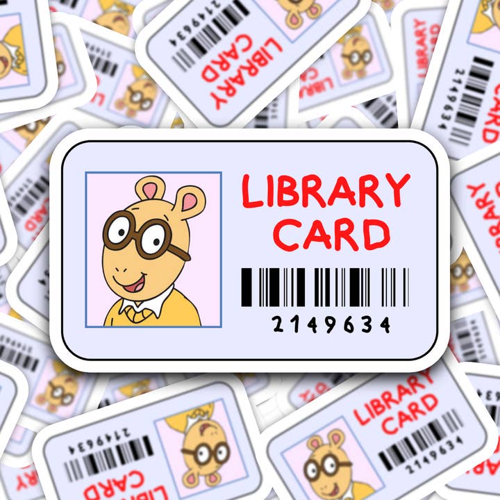 Arthur Library Card Sticker for wholesale by teachCOUTE
