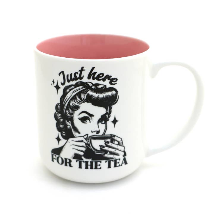 Lenny Mud - Wholesale Coffee Mug - Just Here for The Tea, or coffee mug, spill the tea