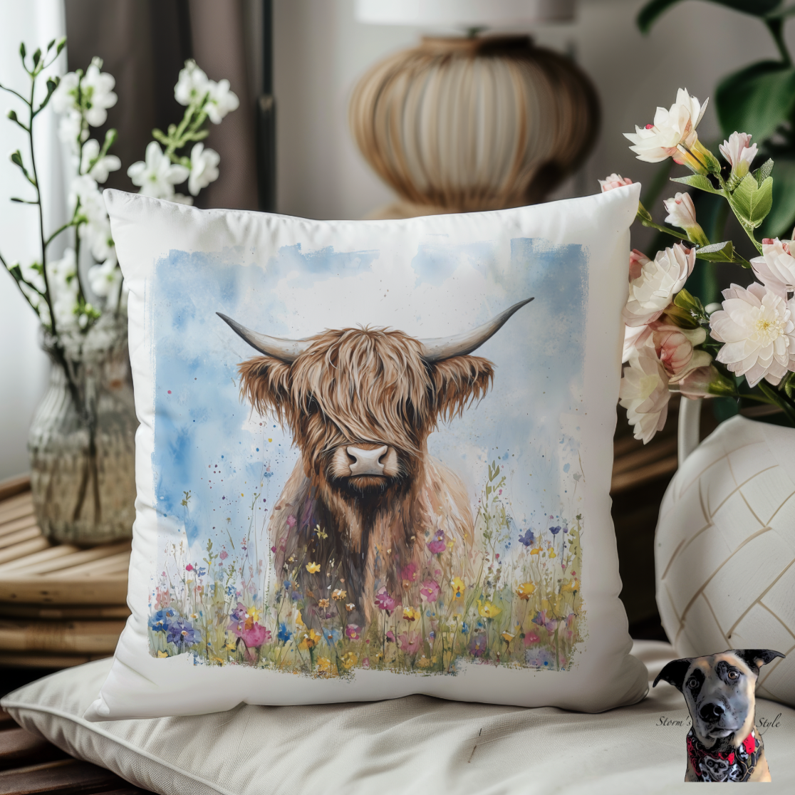 Storms Style – wholesale Throw/decorative pillow – Highland Cow Cushion - 4 designs2
