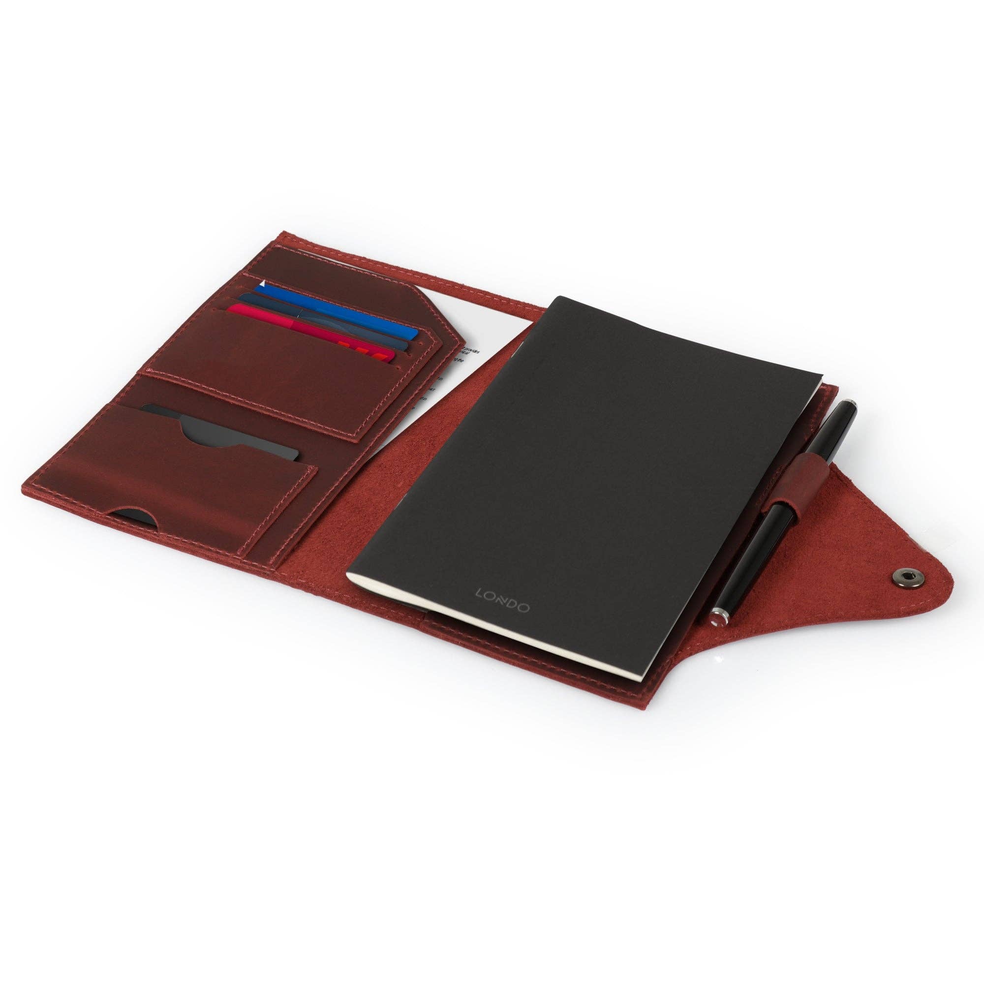 Londo - Wholesale Journal Cover - Londo Personalized Top Grain Leather Portfolio with Notepad (Snap Closure & Lock)33