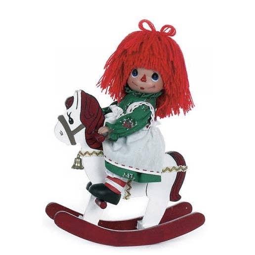 Rocking Raggedy Ann Christmas, 9 inch doll for wholesale by The Doll Maker LLC