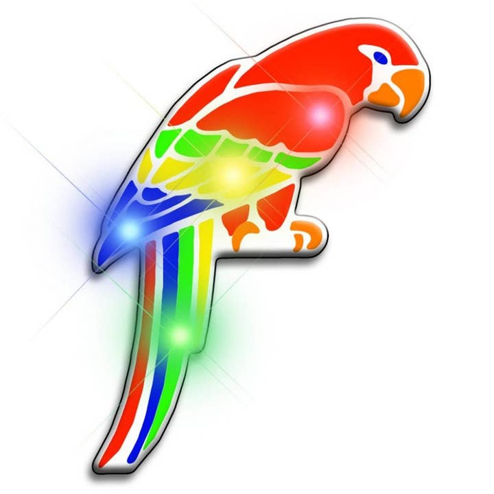 Blinkee.com, LLC - Wholesale Lapel Pin/Button - Parrot Flashing Body Light Lapel Pins