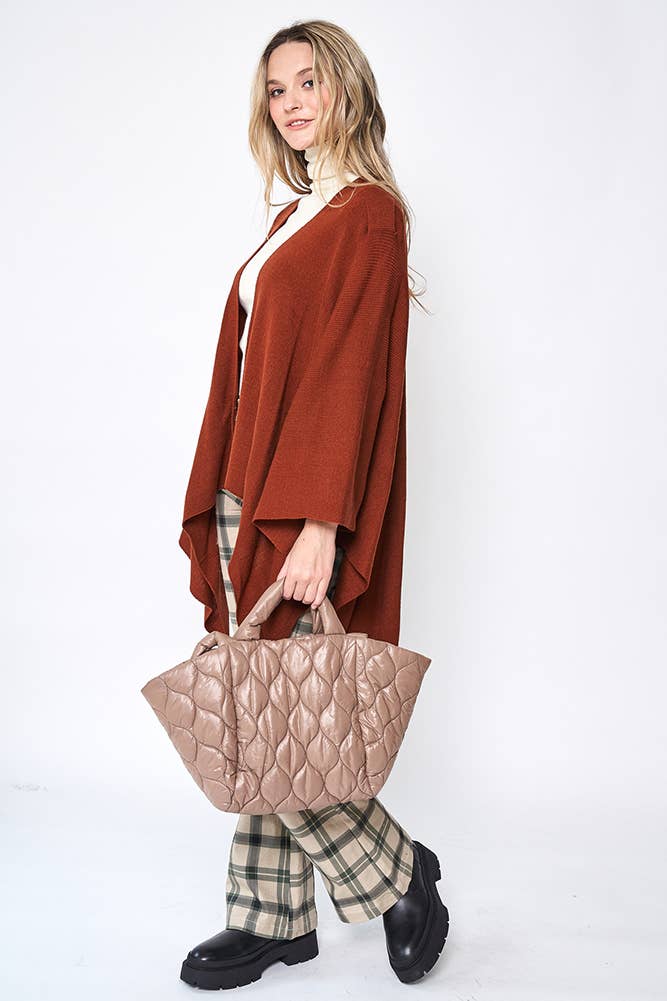 Hana - Venta al por mayor Poncho - Mujer - Ruana sólida con correa para el hombro65