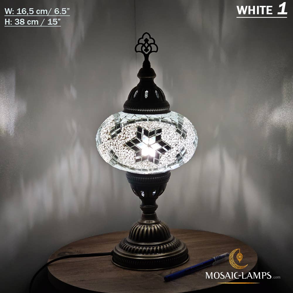Mosaic Lamps - Vendita all'ingrosso Lampada da scrivania/d'accento - Lampada da tavolo grande a globo con mosaico turco, Marrakec, oltre 10 colori87