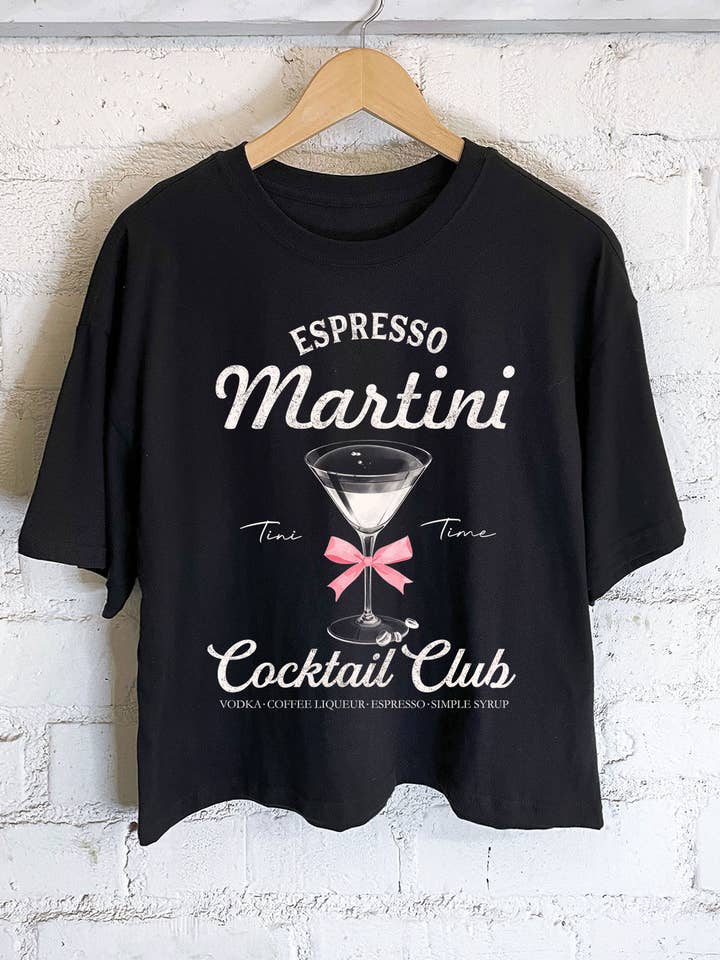 ESPRESSO MARTINI RIBBON GRAPHIC LONG CROP TOP and other Purchase Wholesale espresso martini. Free Returns & Net 60 Terms on Faire trending on Faire.