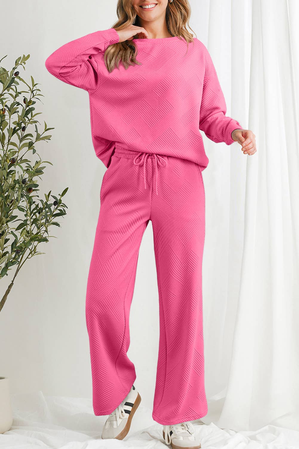 Aapparella - Vente Ensemble de vêtements d'intérieur – femme - Ensembles de pantalons de pyjama texturés et confortables multicolores | S-2XL20