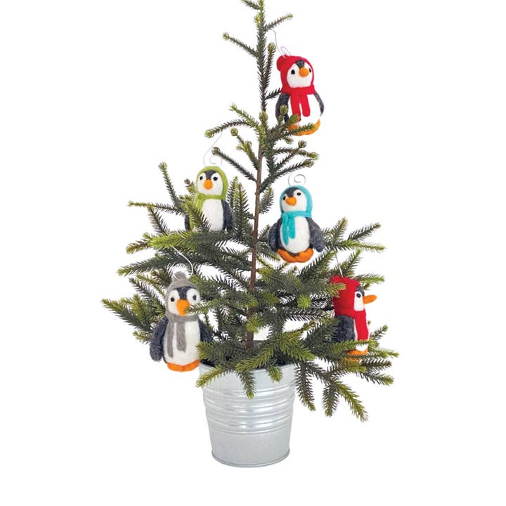 Sheep Farm Felt - Wholesale Ornament - Felt Penguin Ornaments | 1 or Set of 4
