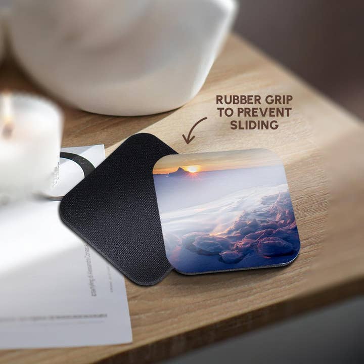 3dRose - Wholesale Coasters - 3dRose, Sunset at the shore of frozen Disko Bay, West Greenland, Denmark,, Coaster10