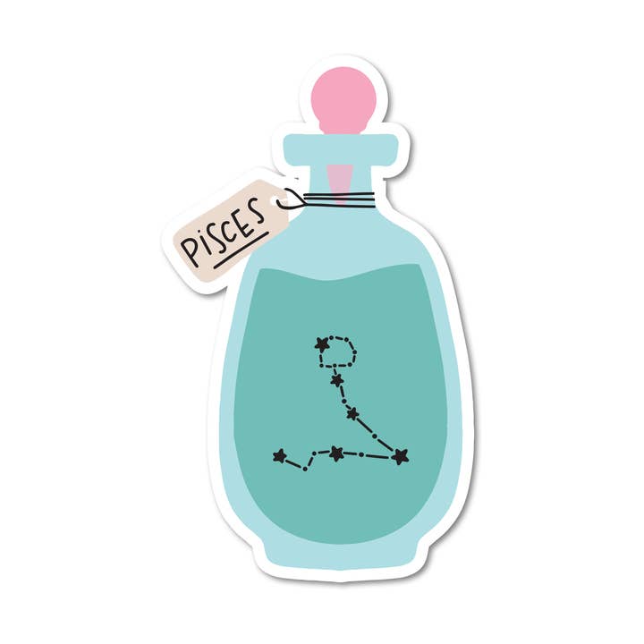 Pisces – Zodiac Potions Vinyl Sticker for wholesale by Mouthy Broad