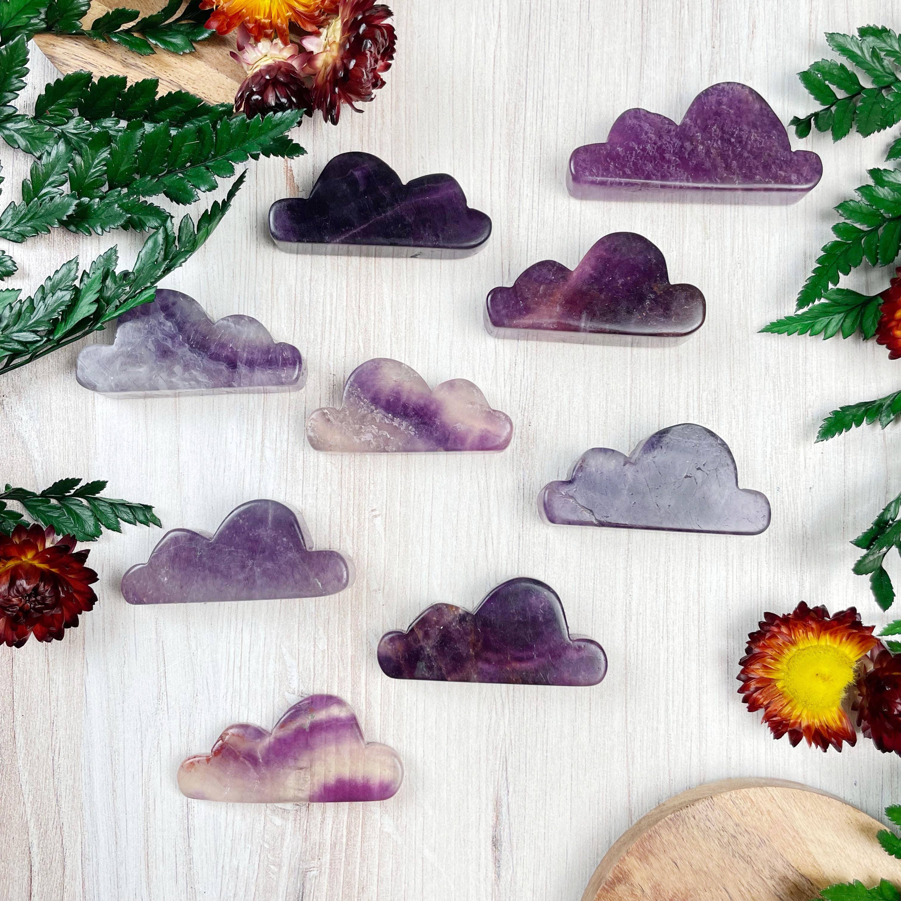 Ewelina Pas Jewelry - Vente Pierre et cristal de spiritualité - Sculpture sur nuage de fluorite violette9