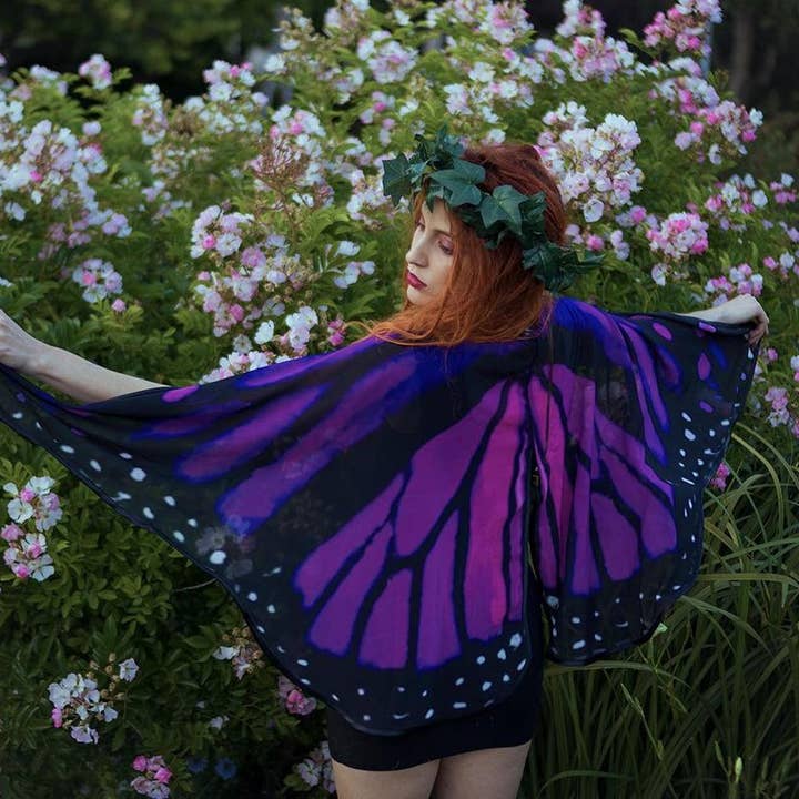Costurero Real - Wholesale Cape - Women's - Purple Pink Butterfly cape monarch wings costume short small