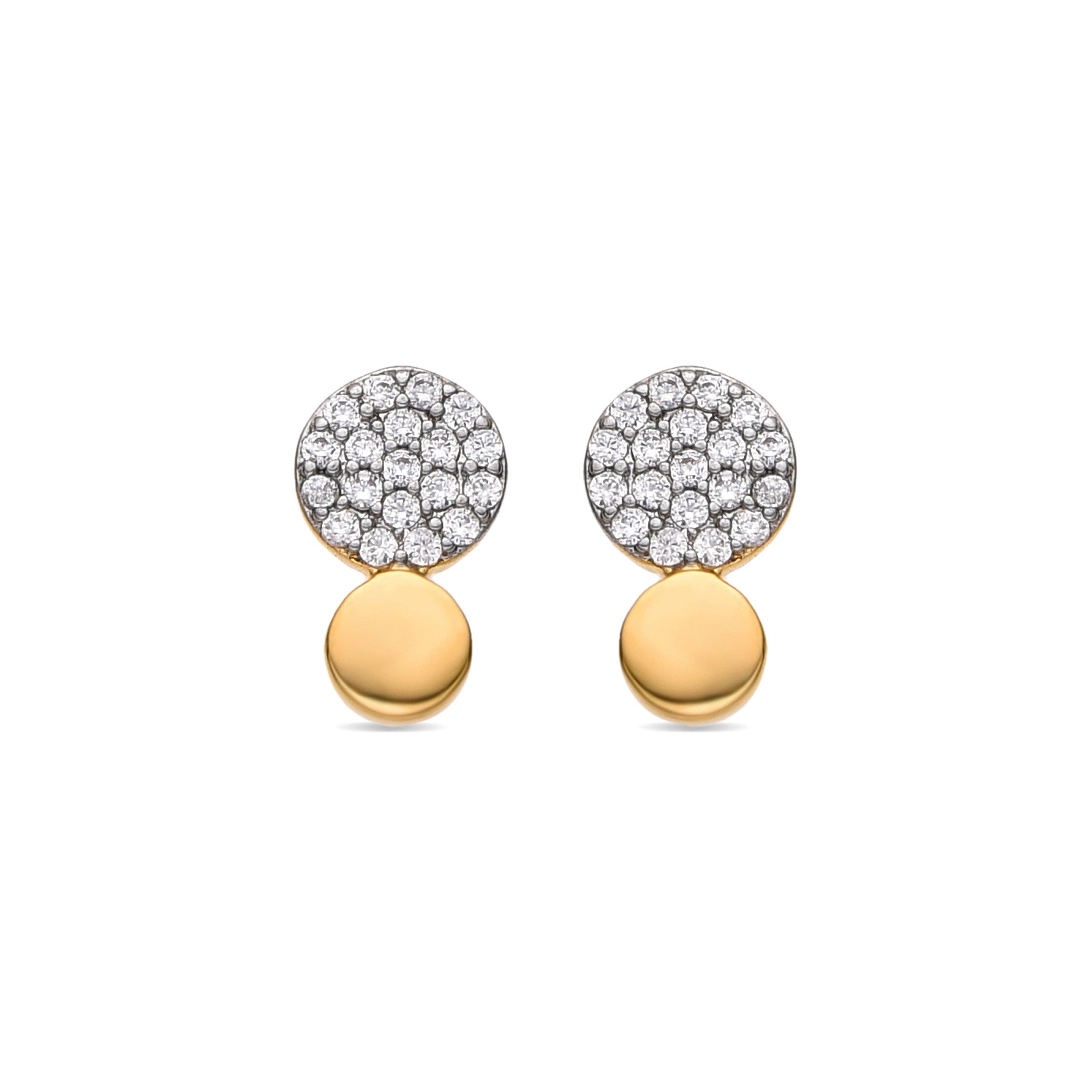 Luxenter - Wholesale Hangende/ronde oorbellen - Oorbellen met sprankelende zirkonia, 18k goud afwerking - Gudpe0