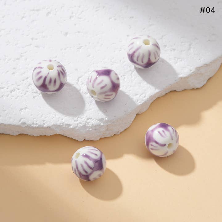 Beads Creation - Wholesale Beads - Multi-Color Round Ceramic Clay Beads for Jewelry ORG3093