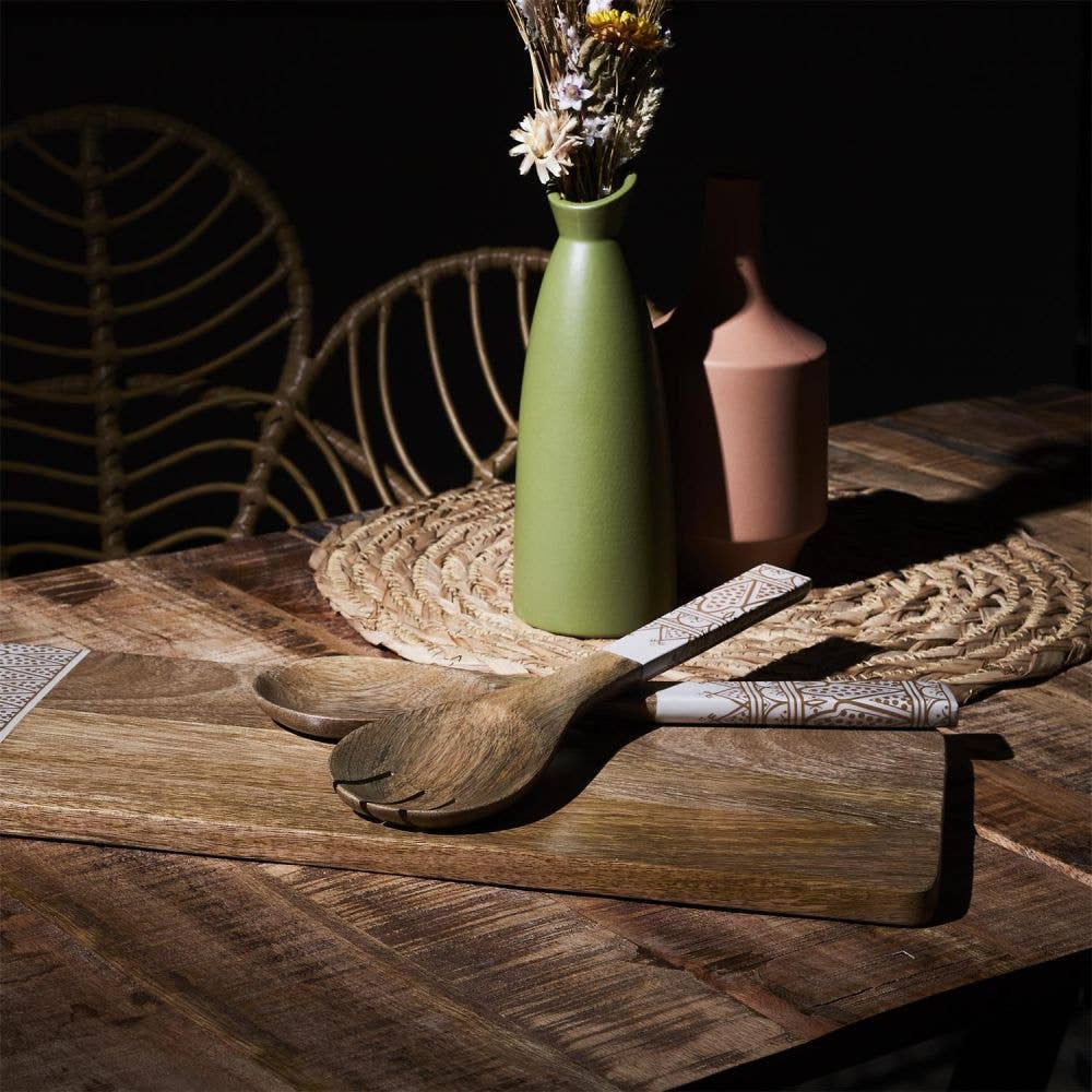 Housse De Rêve - Wholesale Flatware Serving Piece - Mira Orange mango wood salad servers1