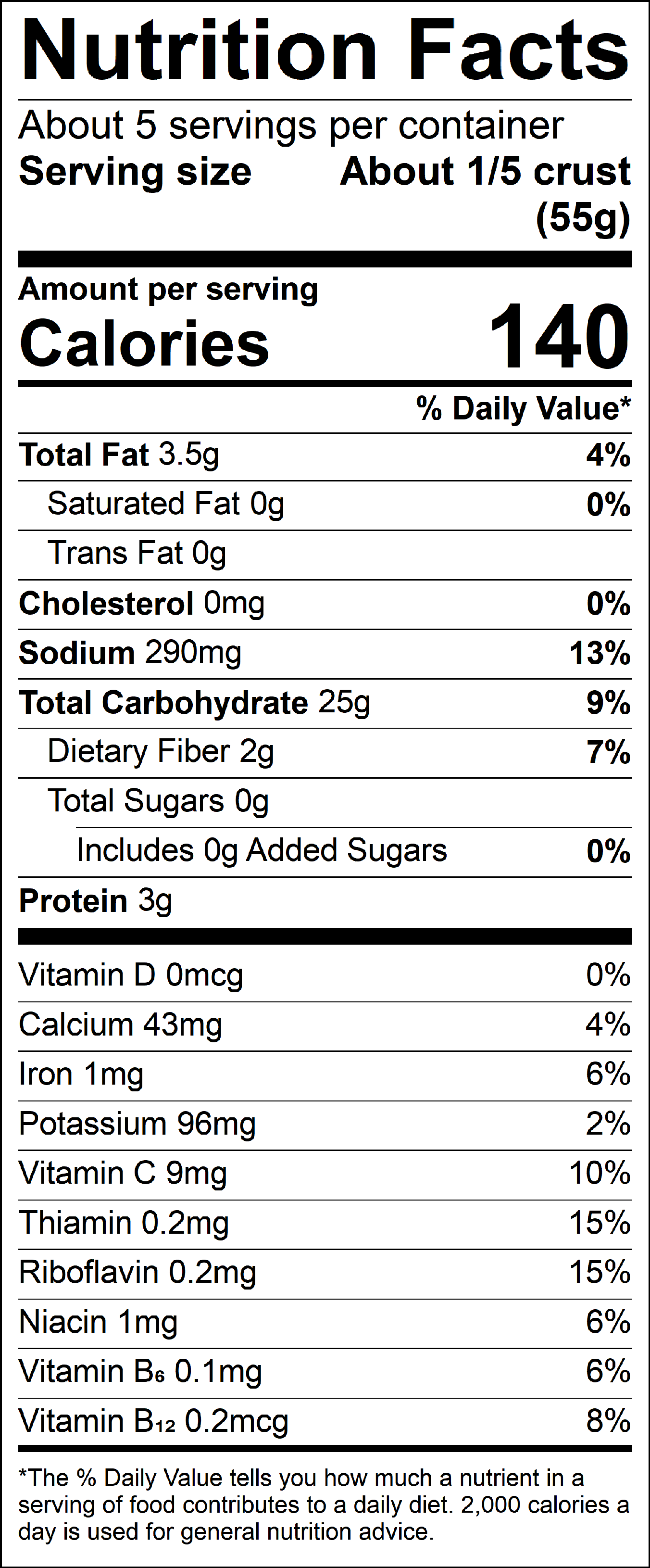 Uncle Nick’s - Wholesale Bread/Tortilla - Cauliflower Crust  Original  (12, two-packs in each case)7