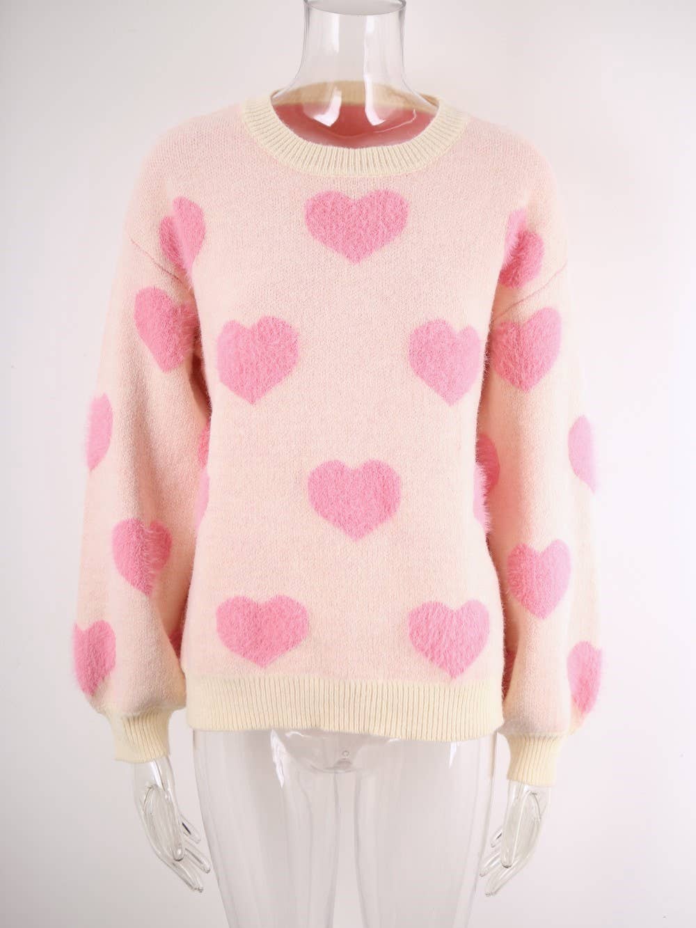 Rosa Clothing - Wholesale Knit Sweater - Women's - Cosy Hearts Jacquard Knitted Sweater8