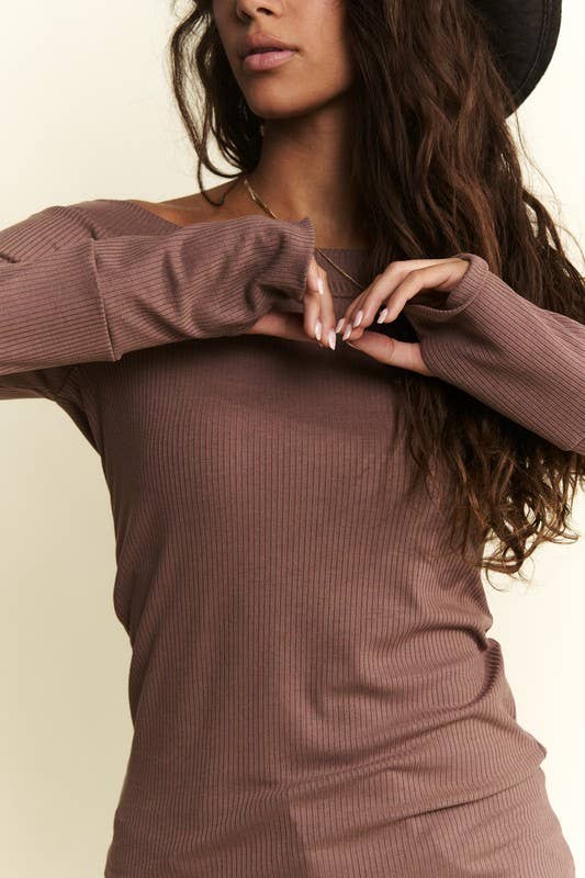 JADE BY JANE - Wholesale Knit Top - Women's - Solid Ribbed Off Shoulder Top35