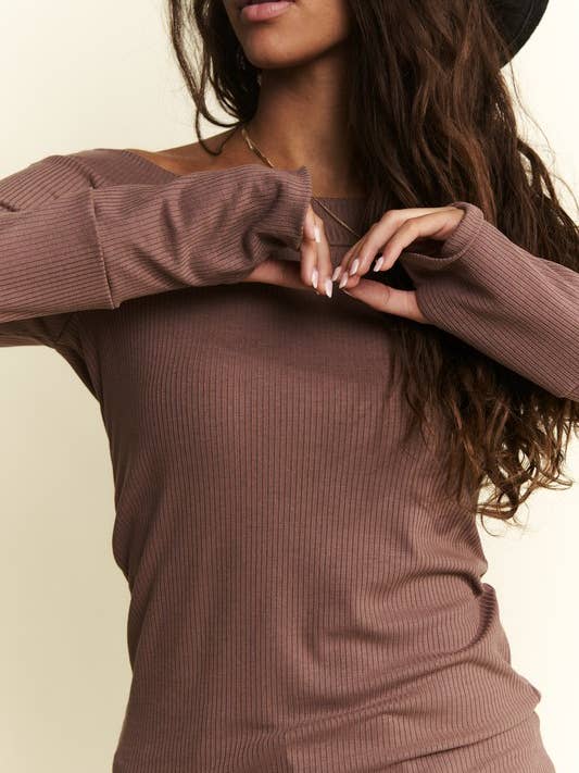 JADE BY JANE - Wholesale Knit Top - Women's - Solid Ribbed Off Shoulder Top35