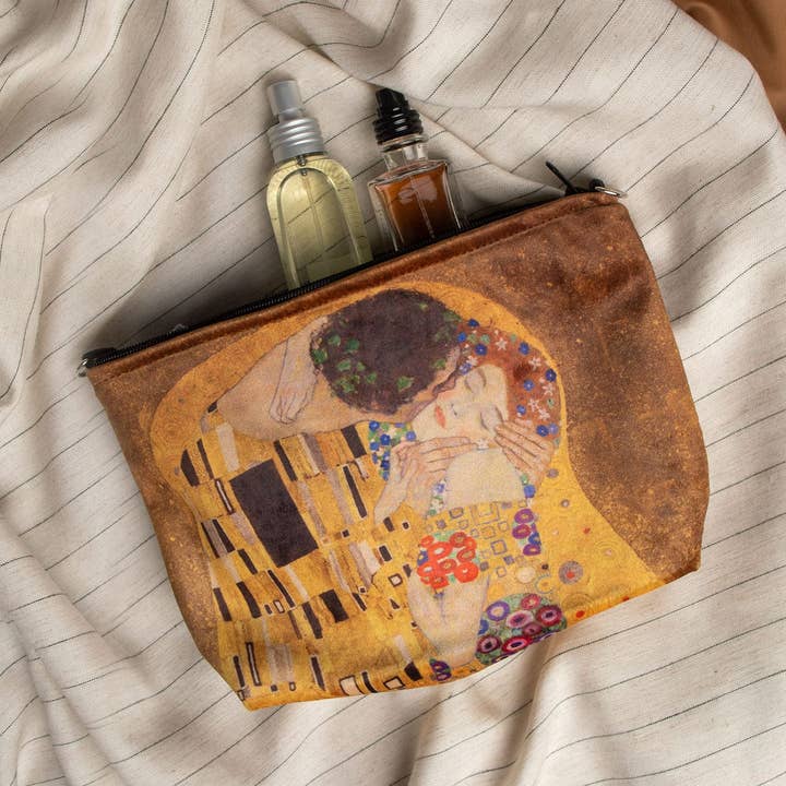 Piccola pochette cosmetica Gustav Klimt « The Kiss » per la vendita all'ingrosso da parte di Pitextile