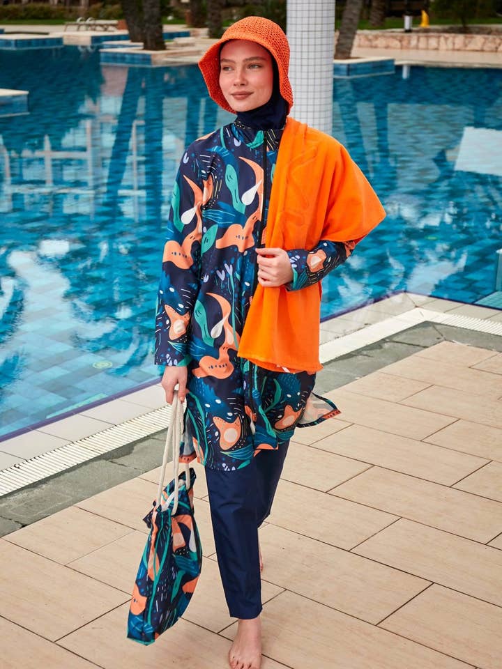 Colourful Burkini Modest Swimwear R2401 for wholesale by Marina Swimwear
