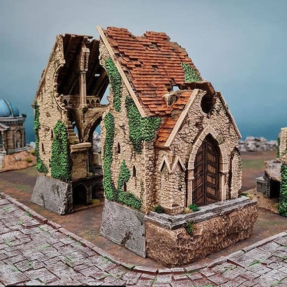 Nave y presbiterio en ruinas - Ruinas de Shadowfey, DnD, Pathfinder 15mm, 28mm, 32mm, terreno de wargaming, Iglesia, Catedral, Ruinas para venta al por mayor de The Beaver and Broadsword