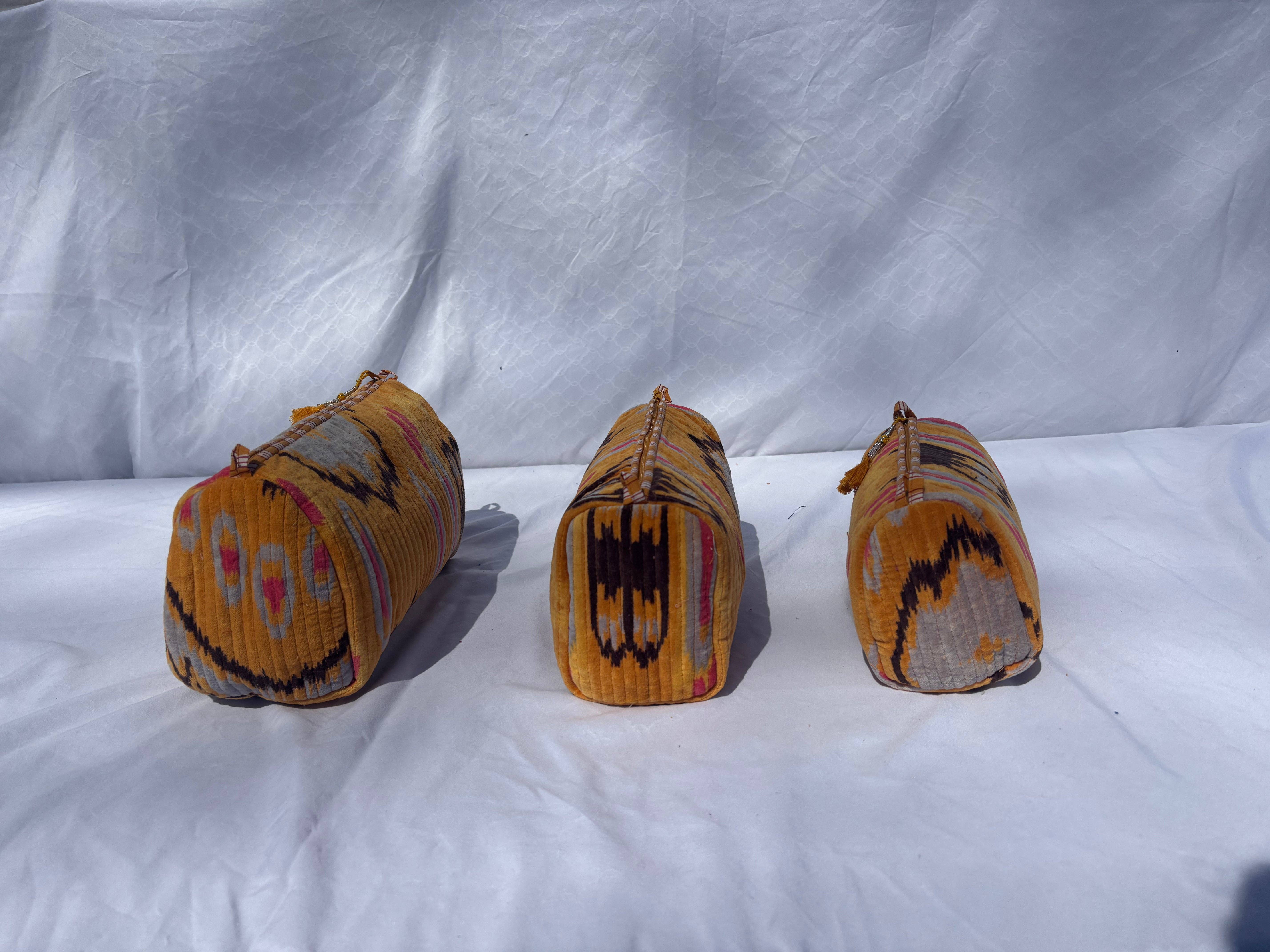 Tibet Handicrafts LLC - Wholesale Travel Set - Orange Velvet 3 Piece Travel Set6