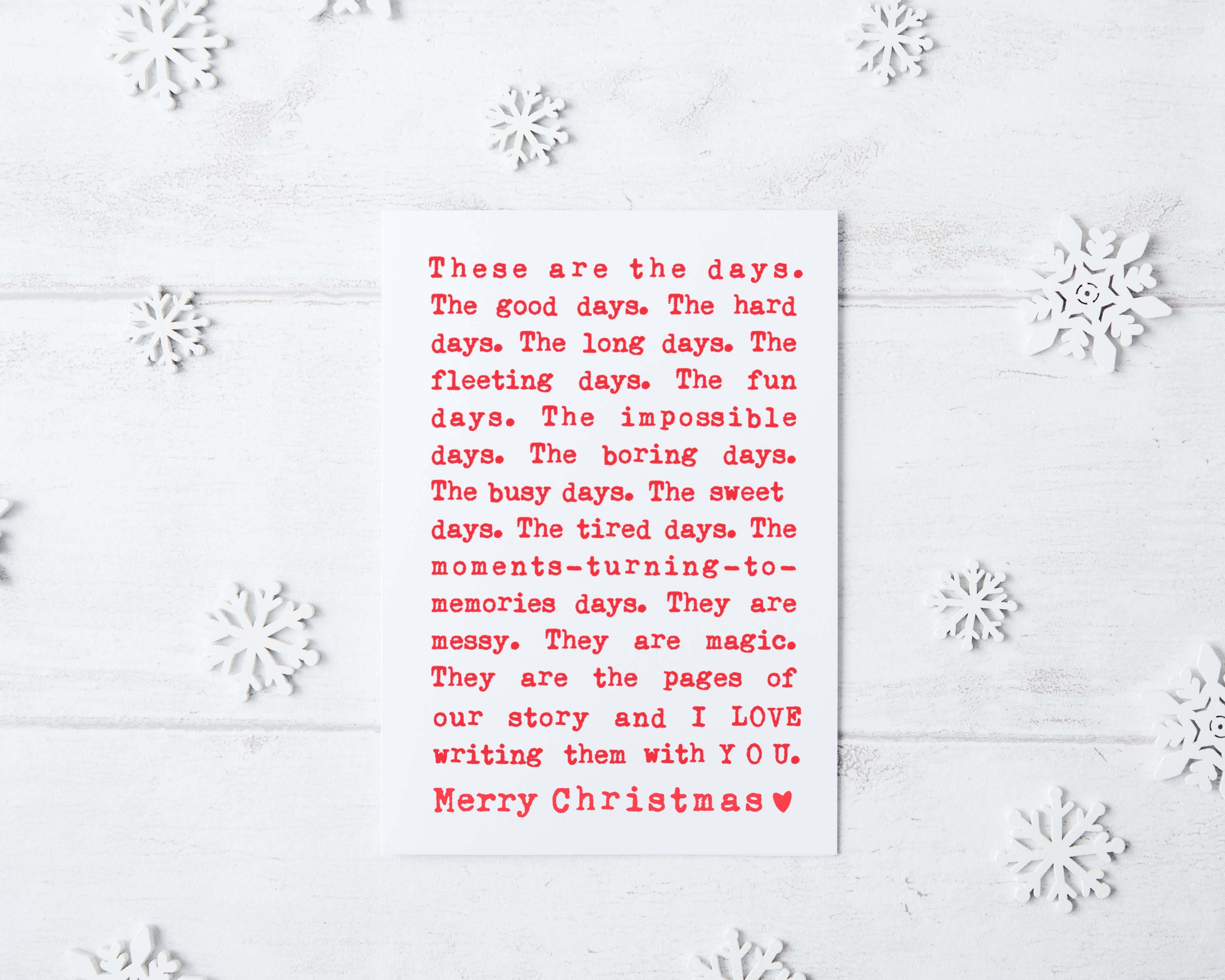 Card & Story - Wholesale Kerstkaartje - Romantische kerstkaart van dit zijn de dagen 0