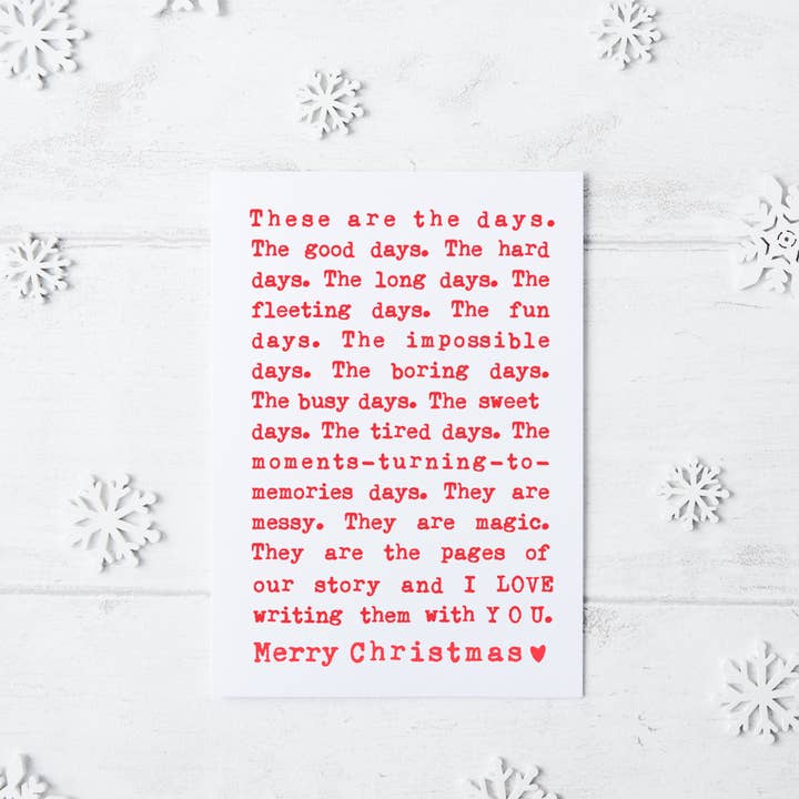 Card & Story - Wholesale Kerstkaartje - Romantische kerstkaart van dit zijn de dagen