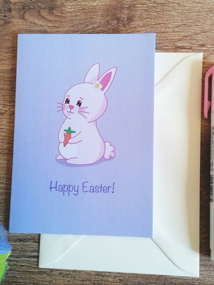 Bunny easter card, Easter bunny card, Cute holiday cards for wholesale by KimspirationCrafts