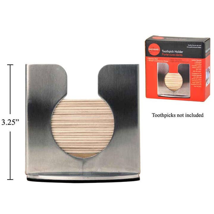 L.Gourmet S/S Toothpick Holder, 3.3"x1.5"x3.3" for wholesale by Luciano Gourmet
