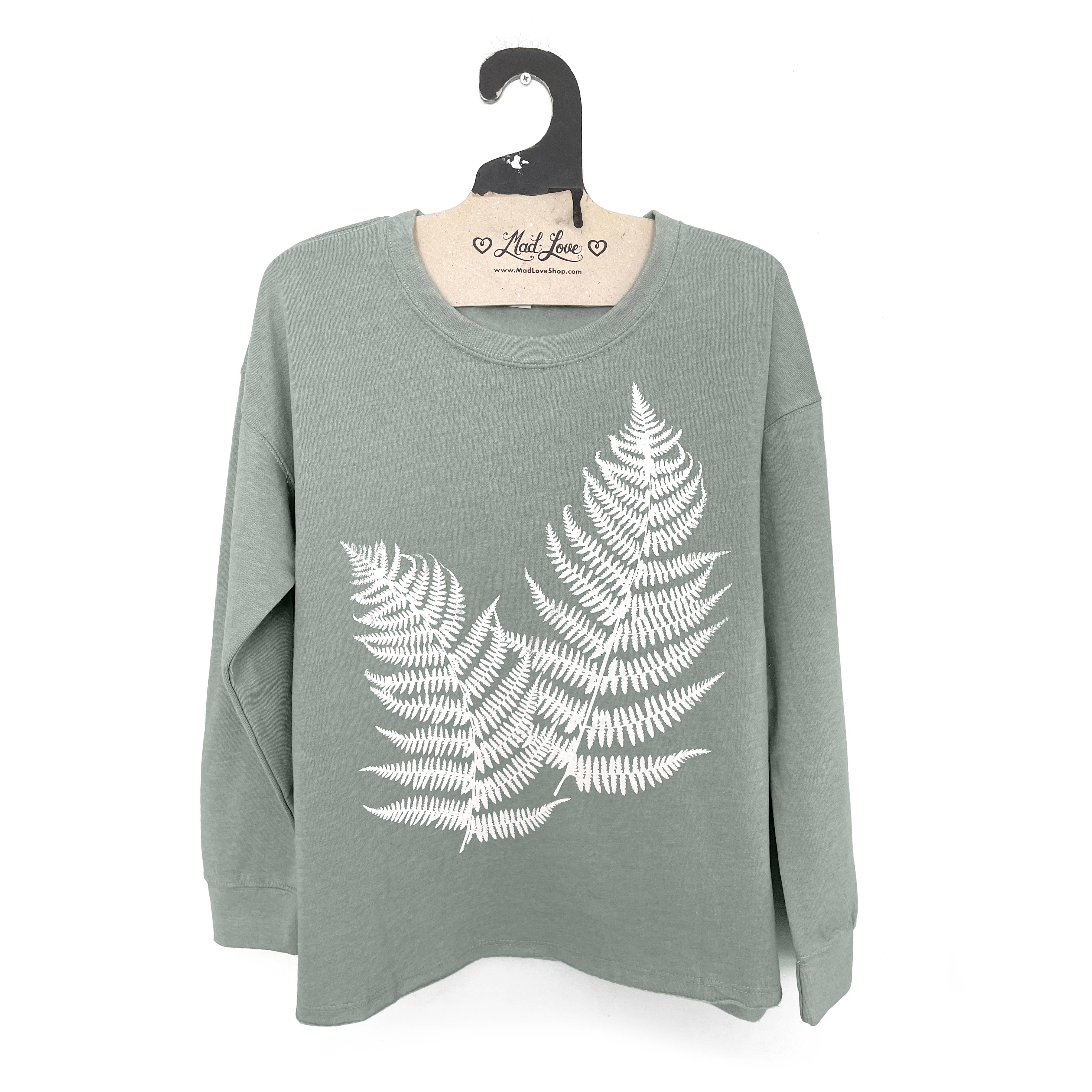 Mad Love Shop - Wholesale Hoodie - Women's - Sage Green Fleece V-Notch Beach Pullover Hood w/ Evergreens8