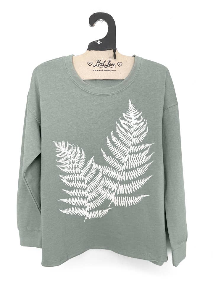 Mad Love Shop - Wholesale Hoodie - Women's - Sage Green Fleece V-Notch Beach Pullover Hood w/ Evergreens8