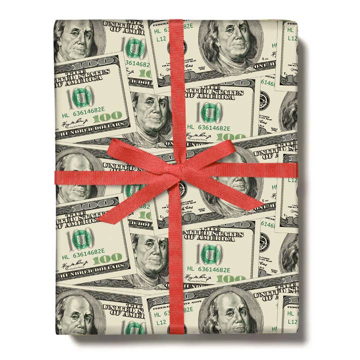 DOLLAR BILL Gift Wrap For Him, Her for wholesale by Central 23 Cards