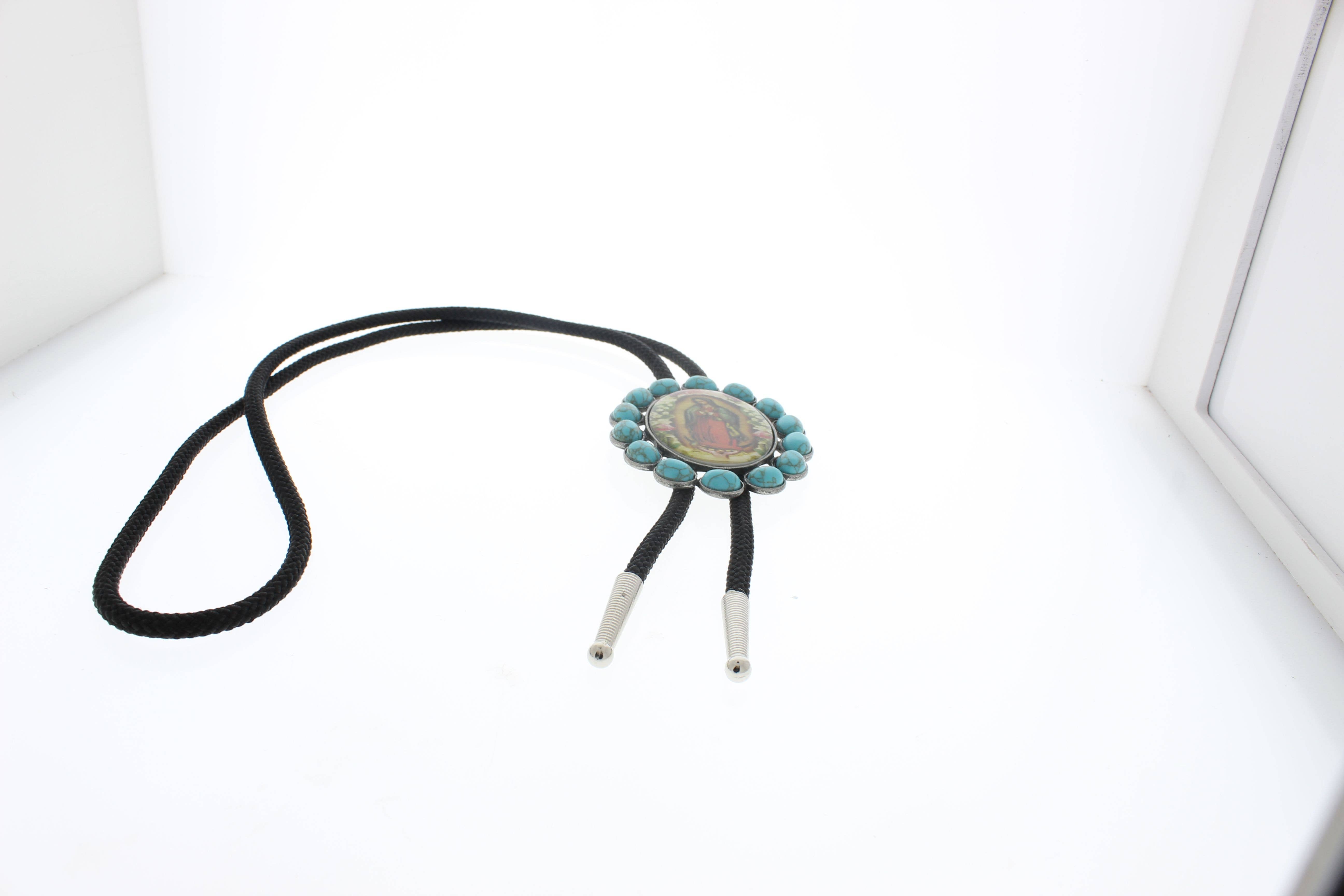 HHH Designs - Wholesale Woven Necklace - Guadalupe Bolo Tie with Turquoise Stones, each3