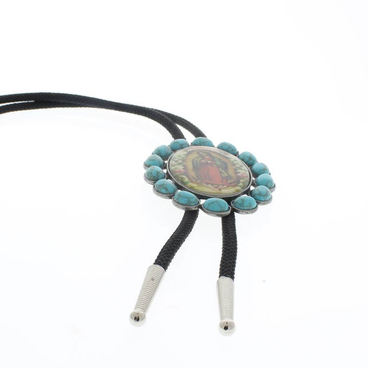 HHH Designs - Wholesale Woven Necklace - Guadalupe Bolo Tie with Turquoise Stones, each3