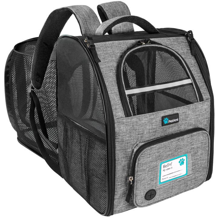 PetAmi - Wholesale Pet Carrier - Cat/Dog - Expandable 3-Way Entry Pet Carrier Backpack