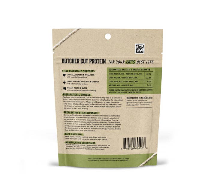 Pet Palette Distribution - Wholesale Pet Treats - Cat - Vital Essentials Rabbit Bites FD Cat Treats 0.9 oz