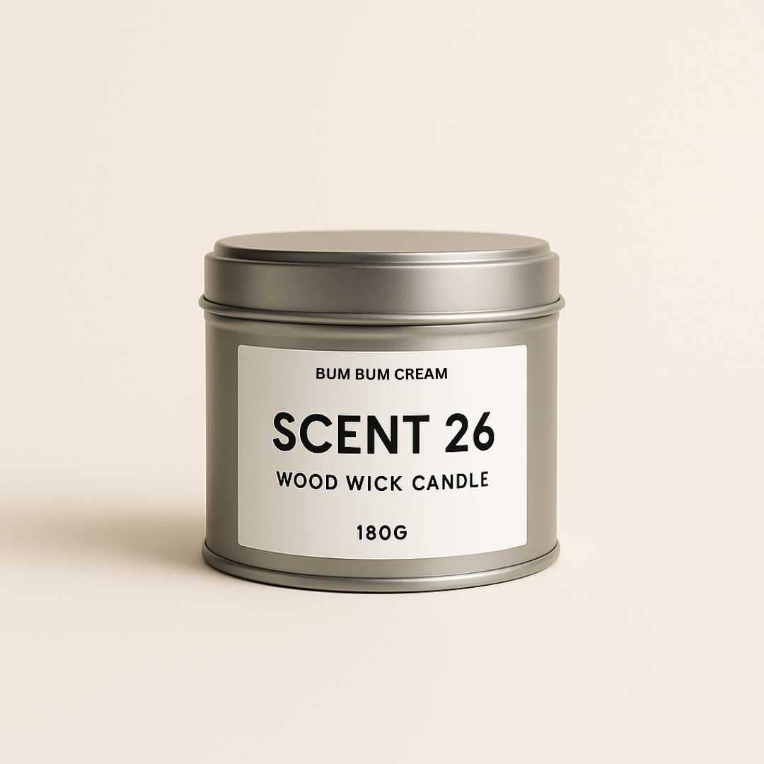 Scent 26 – wholesale Floating candle – Bum Bum Cream Wood Wick Candle1