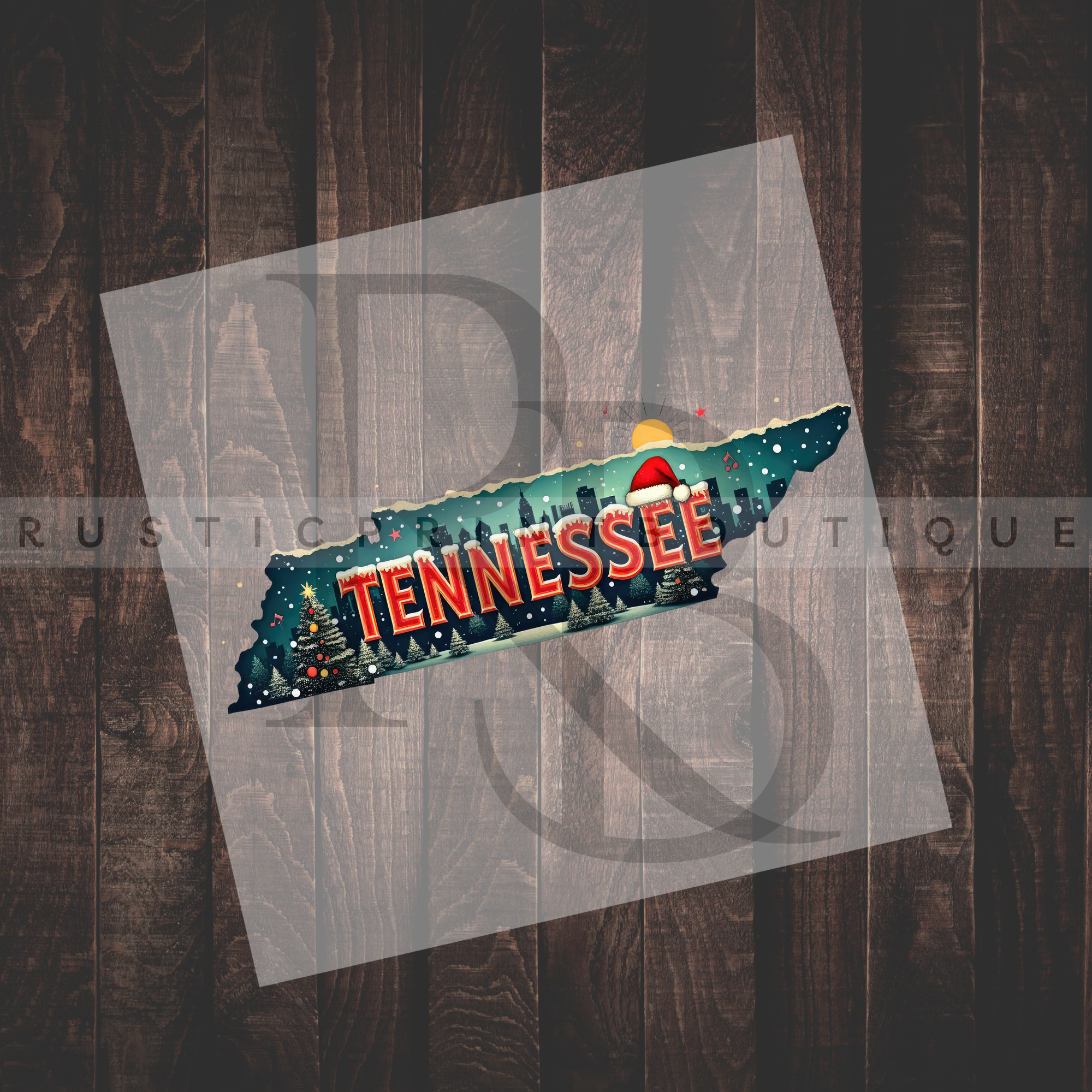 RusticPrintStudio - Wholesale Sublimation Transfer -  Christmas DTF Heat Transfer Tennessee State Xmas DTF 0