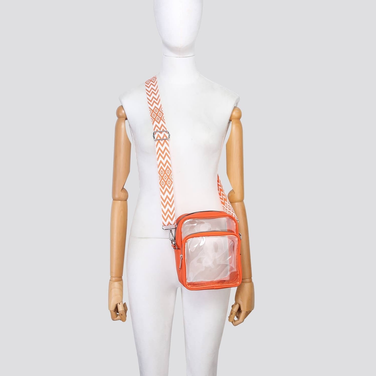 House of Milano - Vendita all'ingrosso Borsa a tracolla - Donna - Borsa a tracolla in PVC trasparente con tracolla a chitarra # 32057