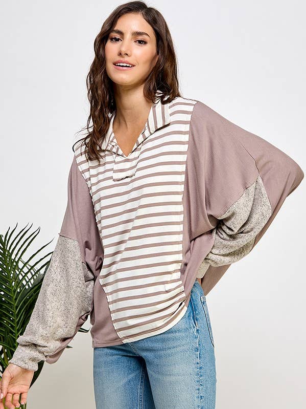 T8241 - STRIPED TOP for wholesale by Blumin Apparel