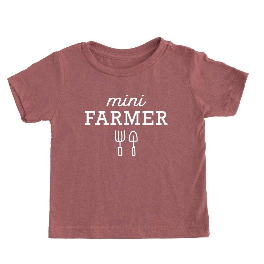 Nature Supply Co - Wholesale Screen Printed T-Shirt - Kids - Mini Farmer Kids T-shirt | Eco Friendly Farm Graphic Tee0