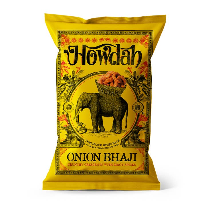 ONION BHAJI Crunchy Crescents for wholesale by Howdah Snacks