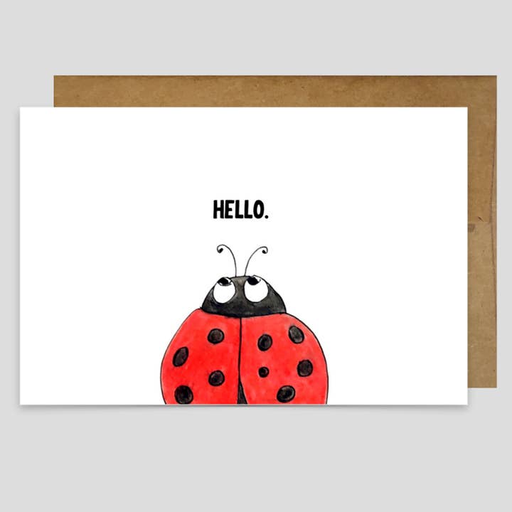 Hello Ladybug 🐞 - Greeting Card for wholesale by Kevin & Kaia