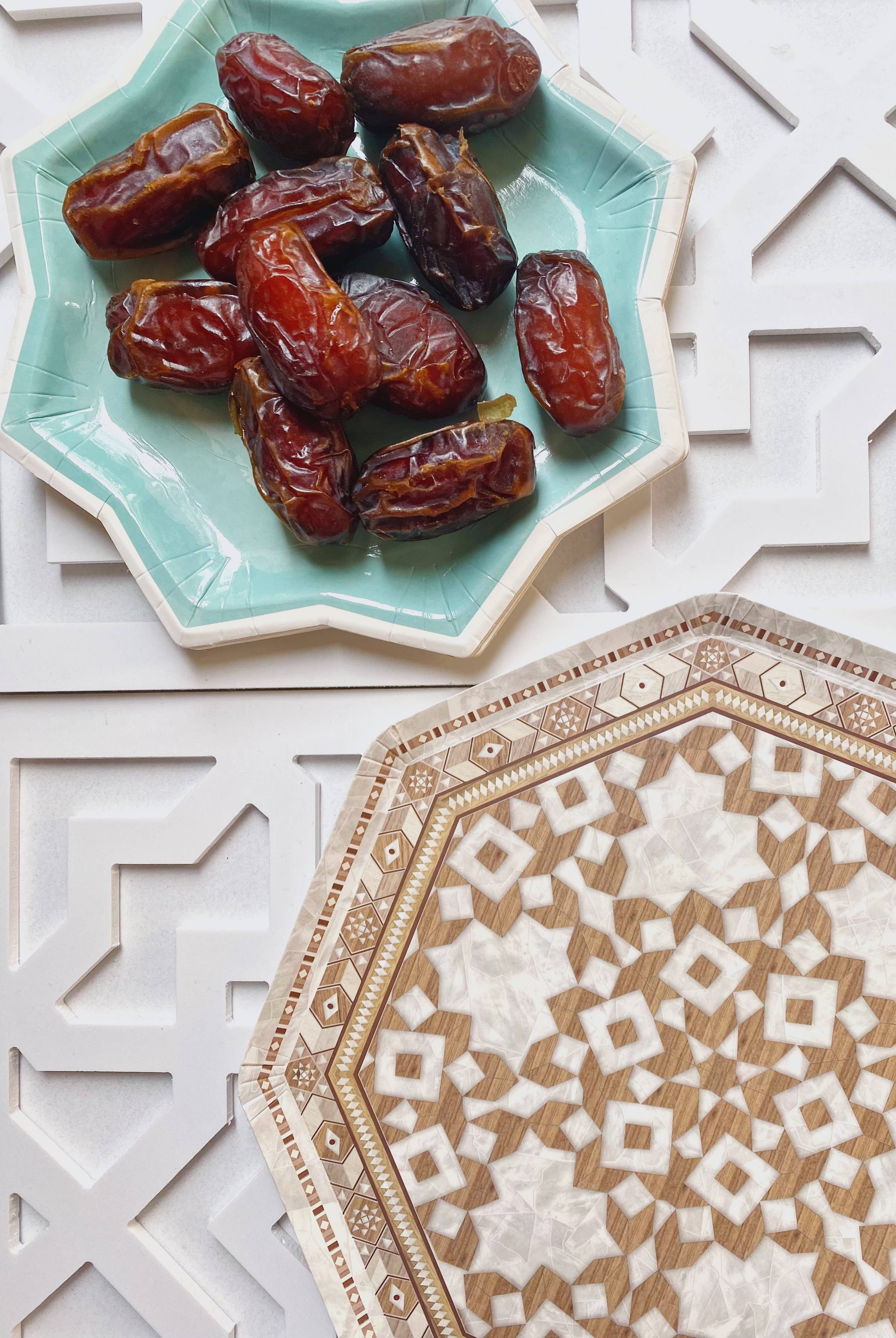 EID Creations – Engroshandel Engangstallerken – Damaskus Mor-barn-perlemor Frokosttallerken1