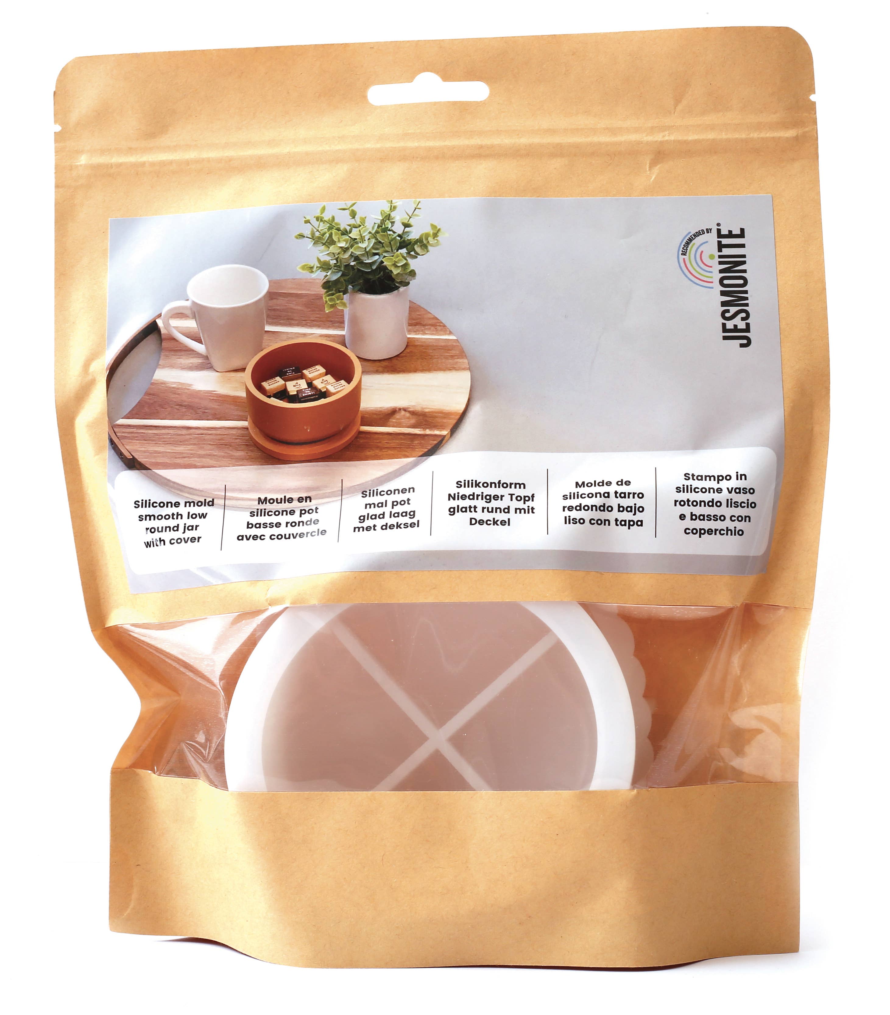 Graine Créative - Wholesale Craft Tool - JESMONITE SILICONE MOLD Ø10.8CMX5.7CM LOW POT + LID2