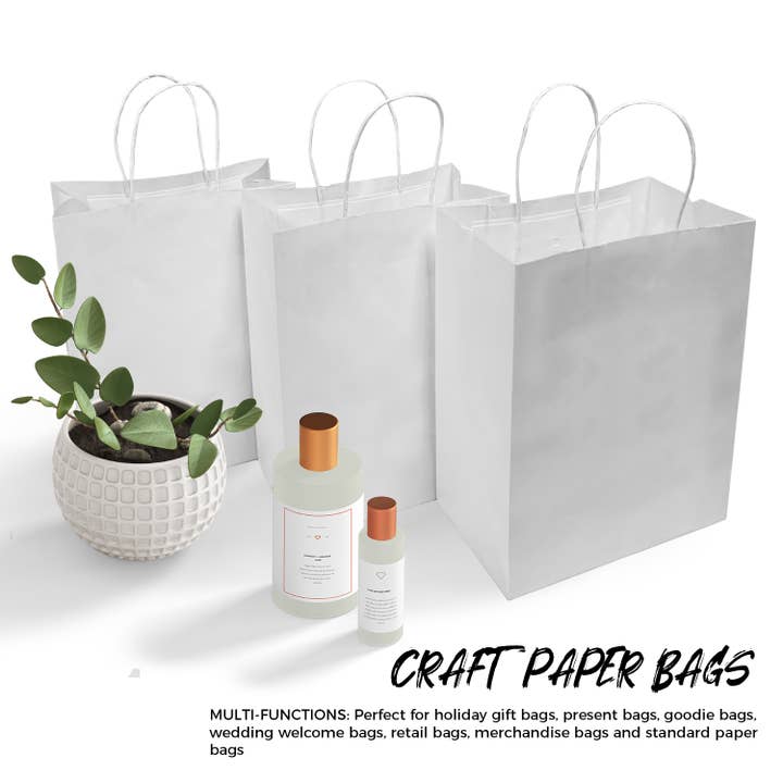 Kis Paper - Wholesale Gift Bag - Cub 8x4.75x10.25 inches White Paper Bags Twisted handle5