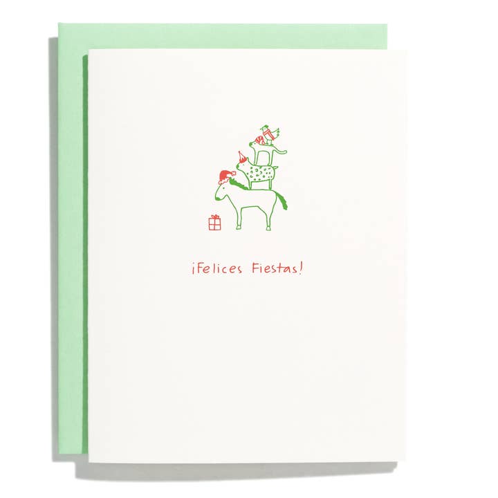 Felices Fiestas - Letterpress Greeting Card for wholesale by Shorthand Press