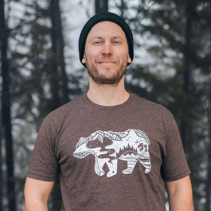 Roaming Bear, Unisex T-shirt, Responsibly Made for wholesale by Mountain Mornings