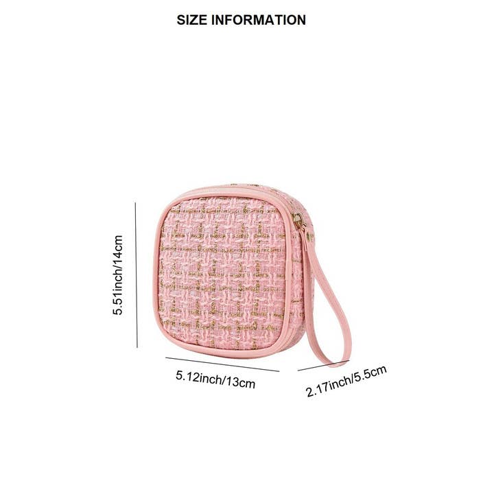 Vanilla Monkey - Wholesale Makeup/Cosmetic Bag - Plaid Tweed Cosmetic Makeup Travel Case
